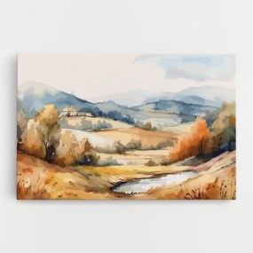 Tablou Canvas, 30x40cm, Dormitor si Living, Peisaje, Toamna, Blue Orange Autumn
