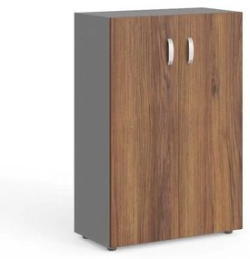 Dulap mediu Manager 79,8 x 42,2 x 119,5 cm, nuca warmia / gri