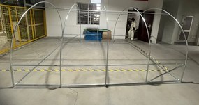 Solar de grădină, 2x5 m, 10 m², cadru din oțel, țeavă galvanizată, folie PE armată, 10 ferestre rulante, rezistent la UV, impermeabil, Verde, GH25,