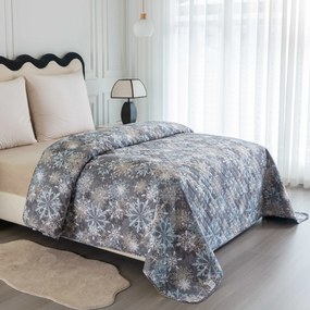 Cuvertura de pat SNOWFLAKE, albastru-gri Dimensiune: 220 x 240 cm