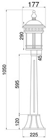 Stalp iluminat exterior IP44, stil retro, SALAMANCA MYO031FL-01BR