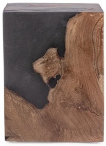 Masuta de cafea maro/neagra din Lemn de Teak, 30x30x40 cm, Melty Bizzotto
