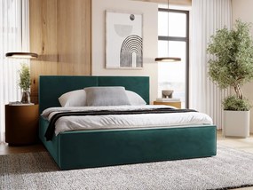 Pat de o persoană 120 cm Sekozzo (Verde) (cu somieră) (cu sp. depozitare). 1103556
