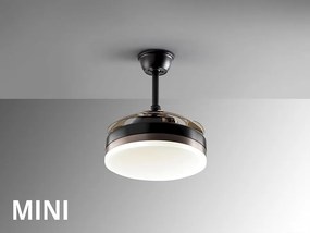 Lustra LED cu Ventilator si telecomanda, lame retractabile Mini Vento negru/bronz