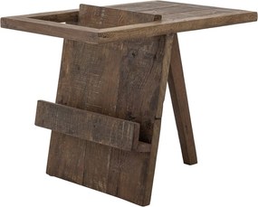 Măsuță laterală rustică din lemn reciclat maro cu spațiu pentru reviste 60x40x48 cm „Villum"