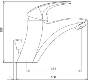 Novaservis - Baterie lavoar METALIA albă