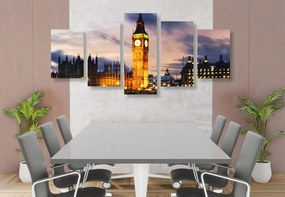 Tablou 5-piese Big Ben noaptea în Londra