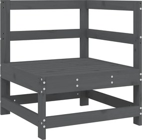 vidaXL Canapea de colț pentru grădină, gri, lemn masiv de pin