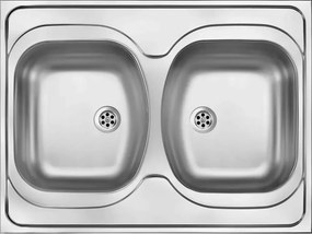 Chiuveta dubla Deante Tango inox satinat 80x60xH13 cm