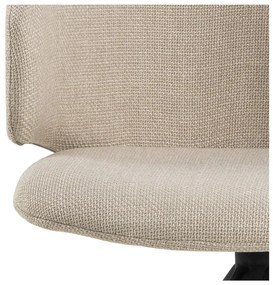 Scaun de sufragerie bej cu cotiere tapițat Ella – Actona