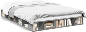 vidaXL Cadru de pat, gri sonoma, 150x200 cm, lemn prelucrat