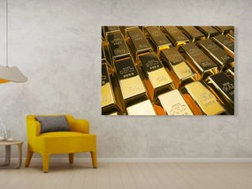 Tablou canvas lingouri de aur - 90x60cm
