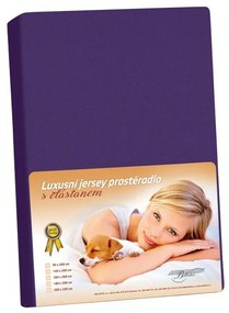 Cearșaf din jersey cu elastan, culoare prune, 180x 200 cm, 180 x 200 cm