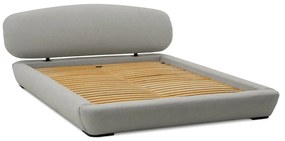 Pat matrimonial gri deschis tapițat cu somieră 160x200 cm Odette – Scandic