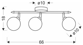 Plafonieră în culoarea bronz cu abajur din sticlă ø 10 cm Rodia – Candellux Lighting