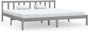 vidaXL Cadru de pat, gri, 200x200 cm, lemn masiv de pin
