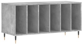 831744 vidaXL Dulap pentru discuri gri beton, 100x38x48 cm, lemn prelucrat