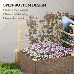 Outsunny Jardinieră Înălțată din Lemn cu 3 Suporturi pentru Plante, 119x62,5x64 cm, Natural | Aosom Romania