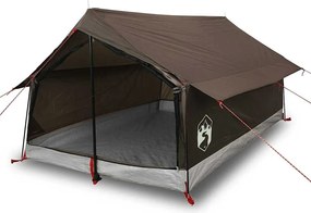 vidaXL Cort de camping pentru 2 persoane, maro, impermeabil