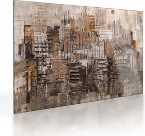 Tablou pe sticlă - Abstract, nuanțe maro (70x50 cm)