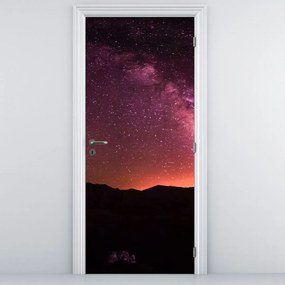 Fototapet pentru ușă - Calea lactee roz (95x205cm)