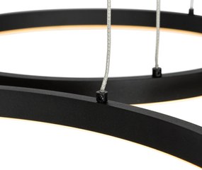 Lampă suspendată neagră cu LED cu dimmer în 3 trepte, 3 lumini - Anello