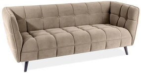 Canapea Castello 3 velvet bej inchis/wenge Blu40
