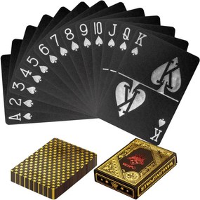 Cărți de poker plastic - negru / auriu
