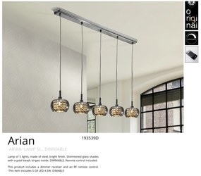 Lustra dimabila cu telecomanda LED ARIAN 5L SV-193539D