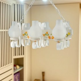 Brilagi - Candelabru cu lanț QUEEN 6xE14/40W/230V fag/crem