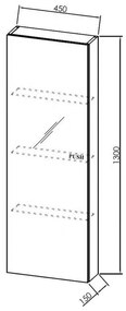 Dulap suspendat cu oglinda KolpaSan Malaya, 45 cm, gri inchis Gri inchis