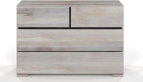 Comodă lemn masiv TerraCraft Stejar 2+2 Sertare, 120 × 45 × 81 cm - Bleached oil