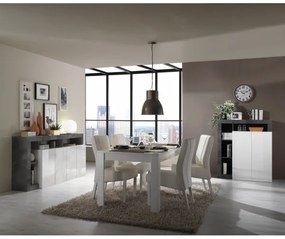 Comodă LENOR, albă/antracit