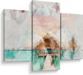 Tablou - Maldive, debarcader din lemn (90x60 cm)