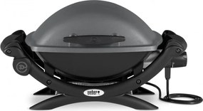 Gratar electric Weber Q1400 WB 52020079, 2200 W, 43x32 cm, Carcasa aluminiu turnat, Tava grasimi, Gri