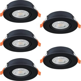 Eglo 902266 - Set 5x spoturi LED încastrate BARRANCO LED/4,8W/230V negru