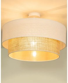 Lustră aplicată BORHO 1xE27/60W/230V albă/jută