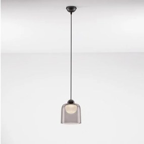 Pendul LED modern, Metal, Negru, Acrilic, DIONE