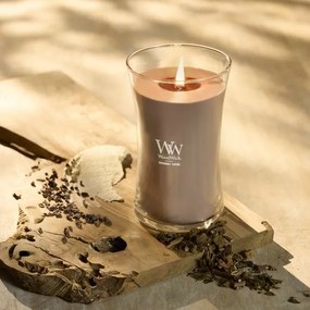 Lumânare parfumată vază mare WoodWick PatchouliCreme, 609 g