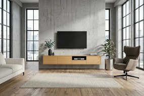 Comoda TV suspendata LOFT 200cm natur/ negru