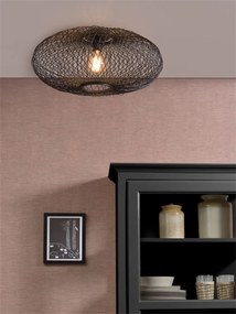Lustra din bambus Cango negru, 60x25cm