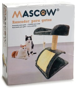 Ansamblu de joaca pentru pisici cu zona de ascutit ghearele si 2 soricei 30 x 30 x 40 cm Negru
