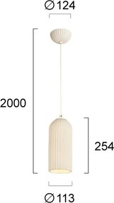 Lustră suspendată pe cablu LAVINA 1xE27/35W/230V crem