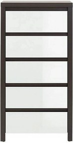 Comoda KASPIAN KOM5S, alb lucios/wenge, PAL, 56x41x113 cm
