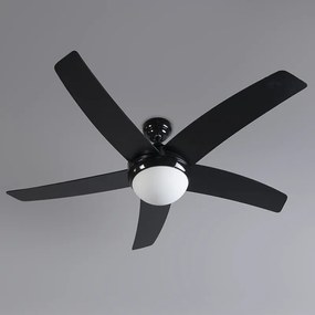 Ventilator de tavan negru cu imprimeu lemn 132cm cu telecomandă - Cool