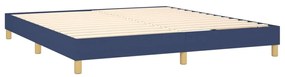 Pat box spring cu saltea, albastru, 180x200 cm, material textil Albastru, 180 x 200 cm, Design cu nasturi
