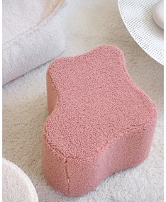 Puf de copii roz cu tapițerie din țesătură bouclé Cloud – Wigiwama