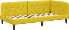 vidaXL Cadru de pat colțar Galben 90 x 200 cm Catifea