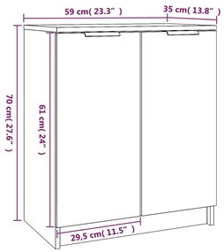 Pantofar, alb, 59x35x70 cm, lemn prelucrat 1, Alb, Alb