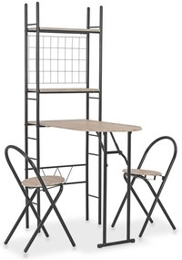 vidaXL Set mobilier bucătărie, suport depozitare, 3 piese, MDF și oțel